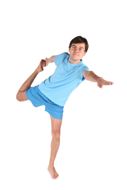 Yoga man on one leg - Foto, immagini