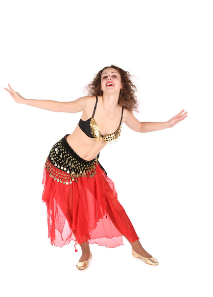 Red belly dance woman - Фото, изображение