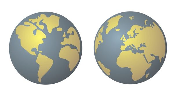 Planeta Tierra en vector amarillo y denim aislado sobre fondo blanco
 - Vector, Imagen
