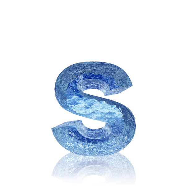 3D mavi su veya buz yazı tipi kümesi veya koleksiyonu - Fotoğraf, Görsel