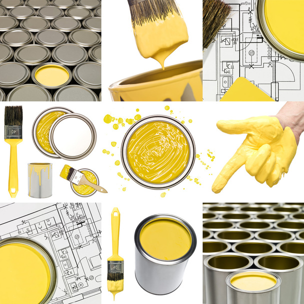 Objets de peinture jaune
 - Photo, image