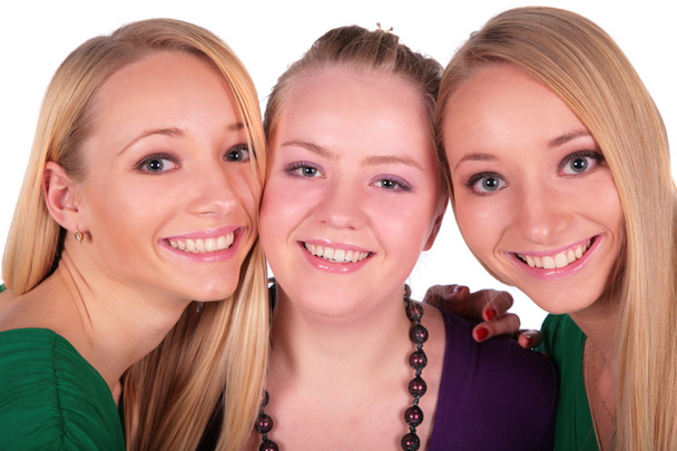 Três caras meninas close-up
 - Foto, Imagem