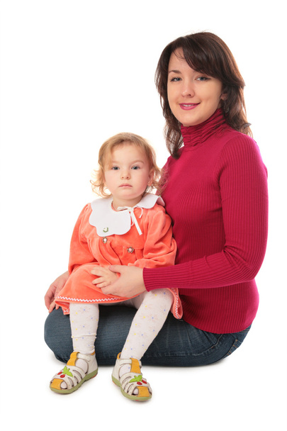 Mother with baby full body isolated - Foto, imagen