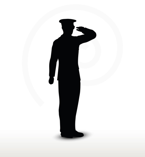 silhouette generale dell'esercito con gesto della mano saluto
 - Vettoriali, immagini