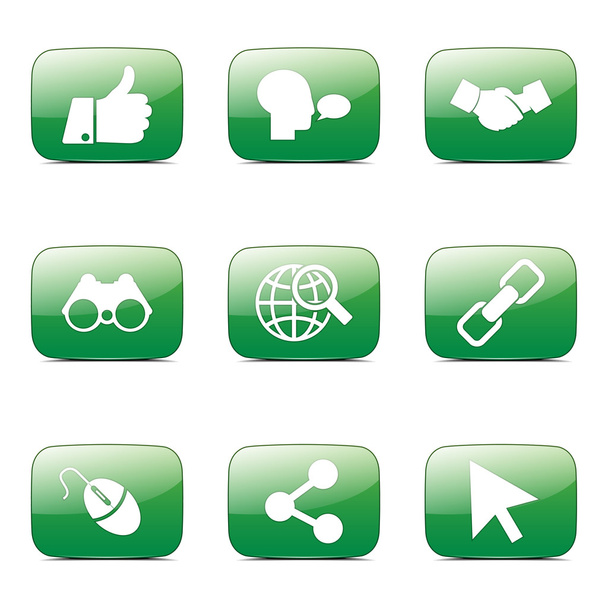 Social Internet Icon Set - Vektor, Bild