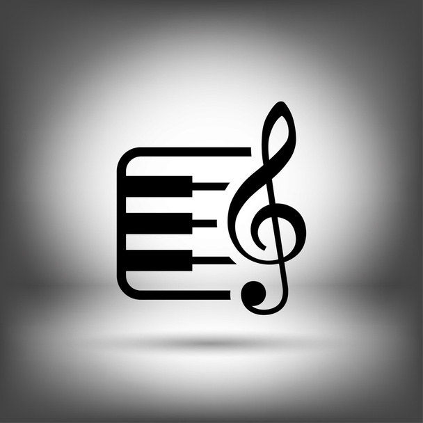 Pictograph of music key and keyboard - Wektor, obraz