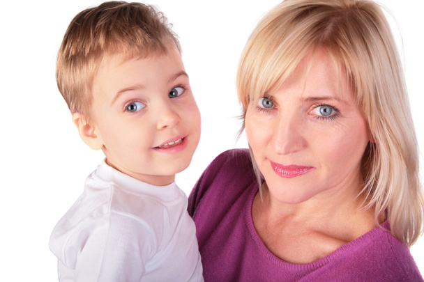 Woman with kid faces close-up 3 - Fotografie, Obrázek