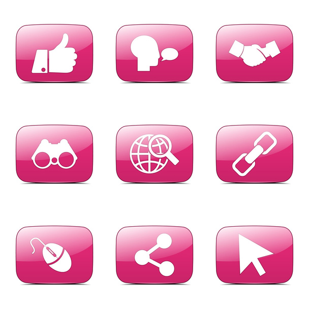 Social Internet Icon Set - Vetor, Imagem