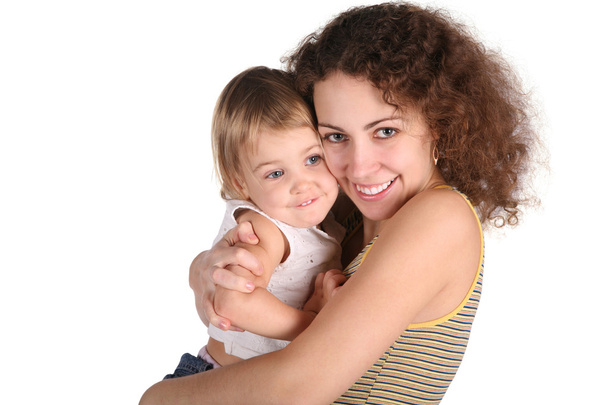 Smile mother with baby isolated - Foto, imagen