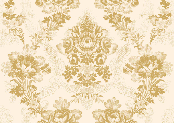 14 Abstract hand-drawn floral seamless pattern, vintage background - Vetor, Imagem