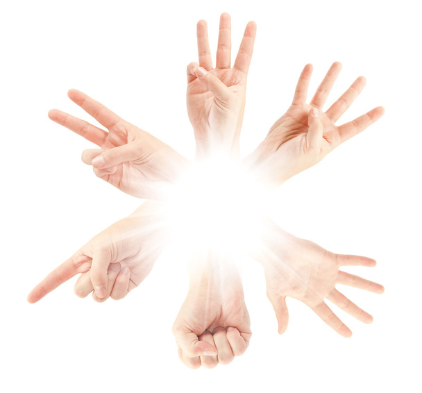 Liczenie rąk ludzkich (0-5) - Zdjęcie, obraz