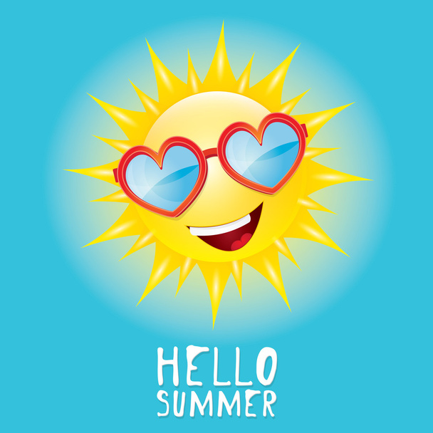 Hello Summer. vector summer smiling sun - Vektor, obrázek
