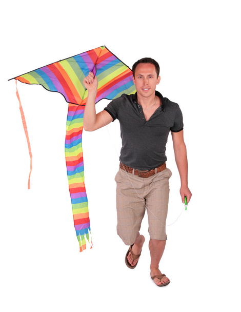Man carrys kite - Zdjęcie, obraz
