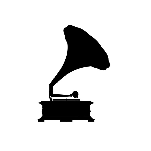 Black silhouette of the gramophone - Photo, Image