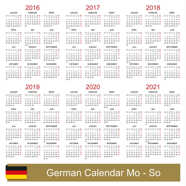 Calendar 2016-2021 - Vector, Image
