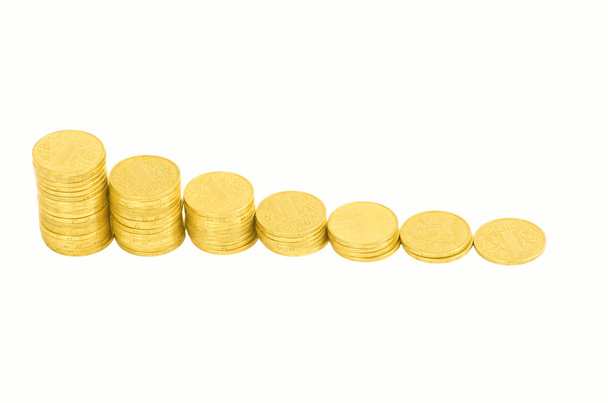 Altın paralar ile yapılan iş grafiği - Fotoğraf, Görsel