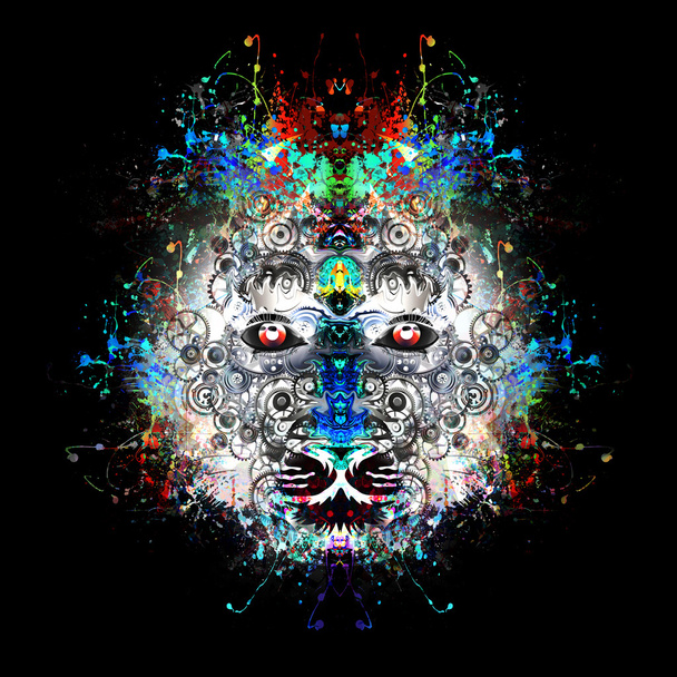 abstraktní barevné ilustrace tygr - Fotografie, Obrázek