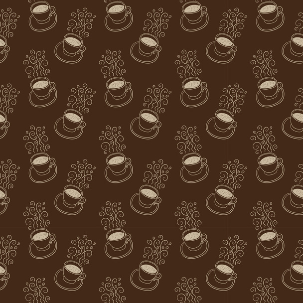 Cups on the brown background - Vektor, kép