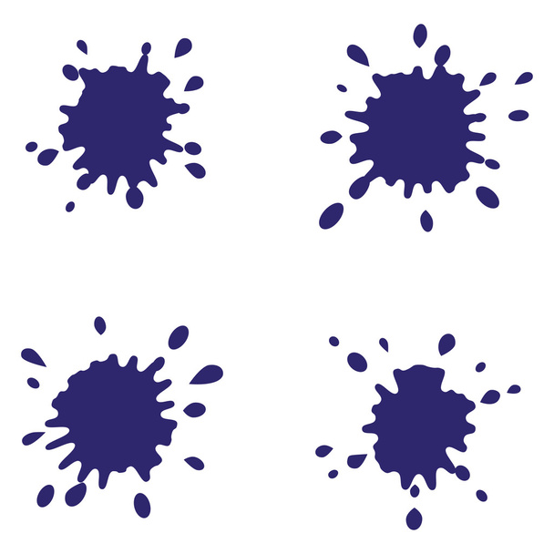 blue ink pen spots pattern or set - Vector, Image