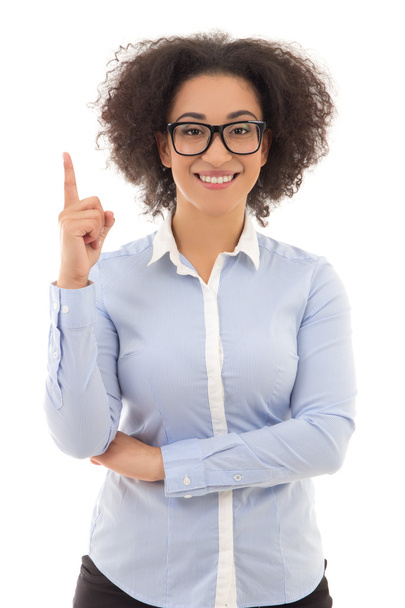 beautiful african american business woman pointing at something  - Photo, Image