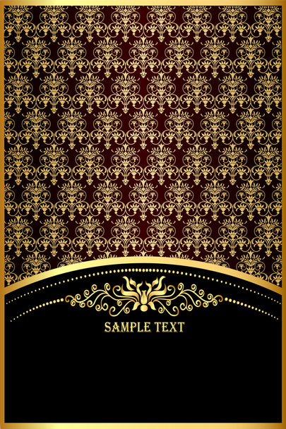 Background with gold(en) pattern for invitation - Вектор,изображение