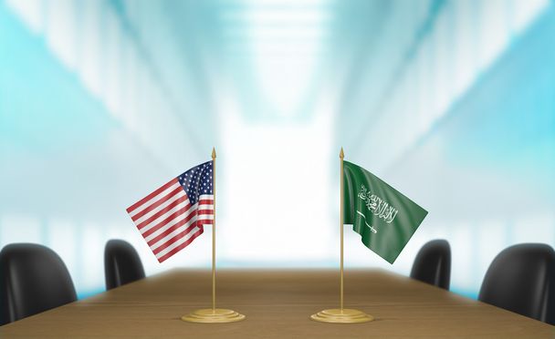 Spojené státy a Saúdská Arábie vztahy a obchod vypořádat rozhovory - Fotografie, Obrázek