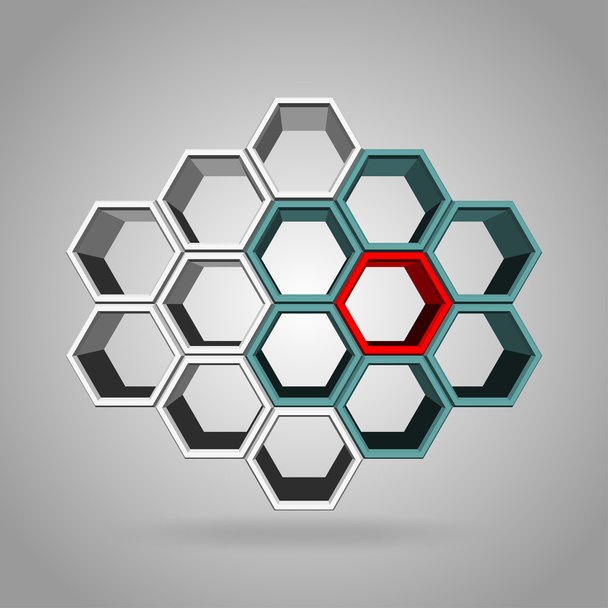 3d hexagon pattern - Vector, Image