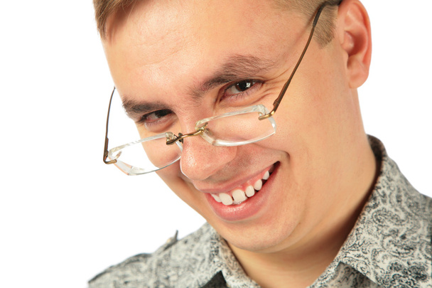 Smiling young man in glasses - Fotografie, Obrázek