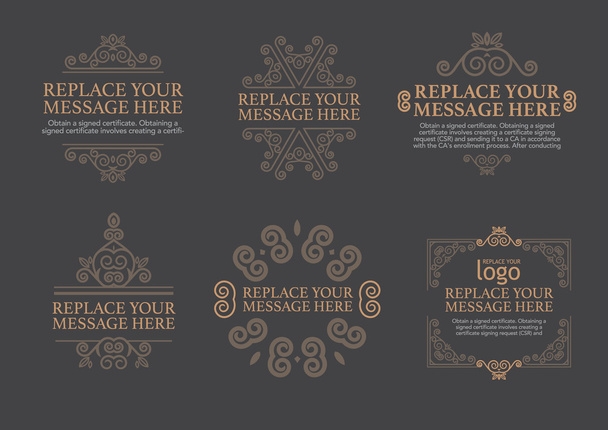  Luxury Set template flourishes calligraphic elegant ornament li - Vector, imagen
