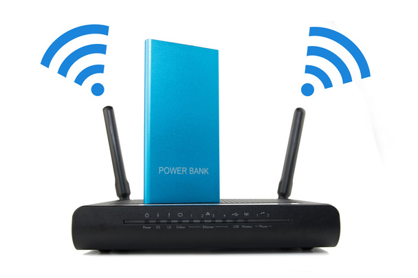 Power Bank do ładowania urządzenia przenośnego na Wifi Router - Zdjęcie, obraz