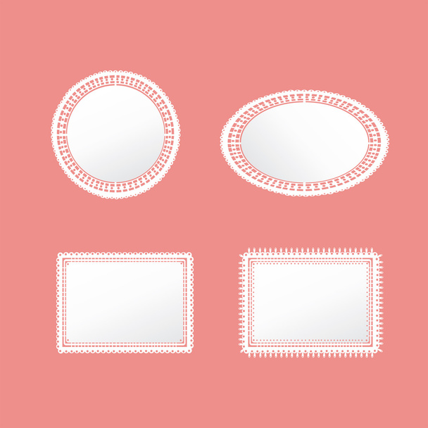 Vier schattig kleedje patroon badge icoon collectie tag, maken door vector - Vector, afbeelding