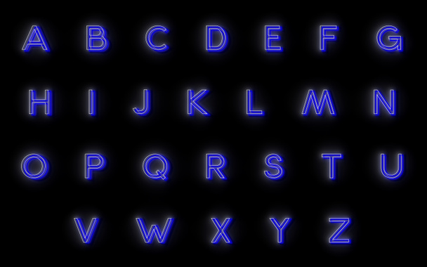 neon alphabet. 24 letters for your design - Photo, Image