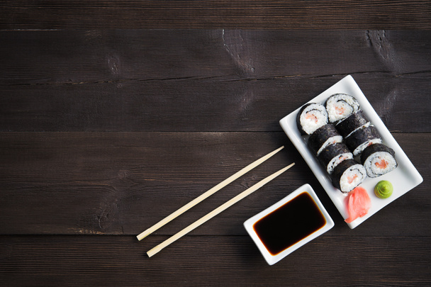Sushi rolls with salmon - Photo, Image