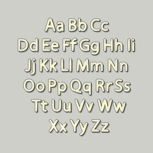 Retro Lightbulb Alphabet Glamorous showtime theatre alphabet. Vector illustration. - Wektor, obraz