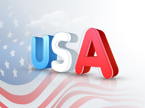 American Independence Day celebration with 3D text. - Vector, afbeelding