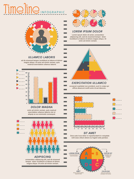 Tijdlijn infographic sjabloon lay-out voor het bedrijfsleven. - Vector, afbeelding
