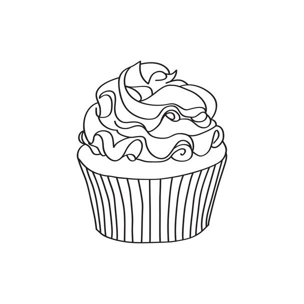 doodle cupcake - Vector, imagen