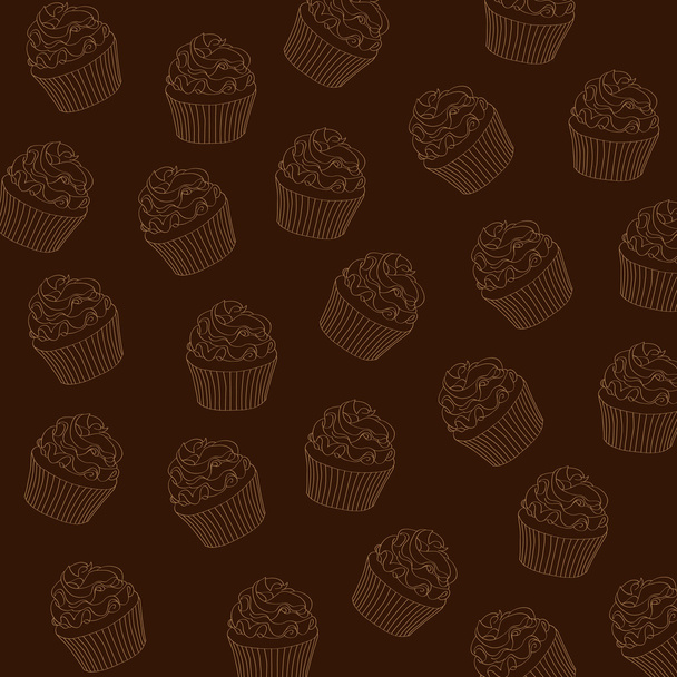 padrão de cupcakes
 - Vetor, Imagem