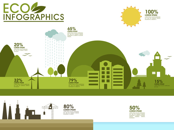 Ecological infographic template presentation. - Vector, afbeelding