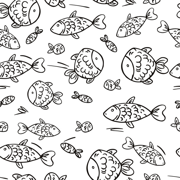 cartoon fishes pattern - Vector, afbeelding
