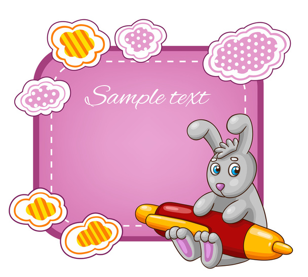cartoon rabbit with pen - Vecteur, image
