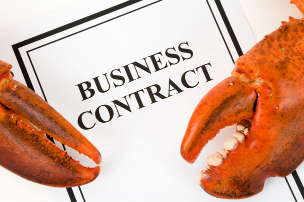 Lobster Claw and Business Contract - Photo, Image