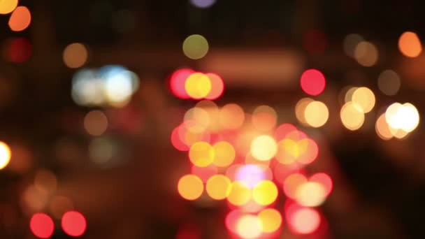 defocused traffic car lights - Filmagem, Vídeo