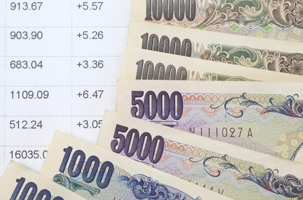 Stos japońskiej waluty - Zdjęcie, obraz