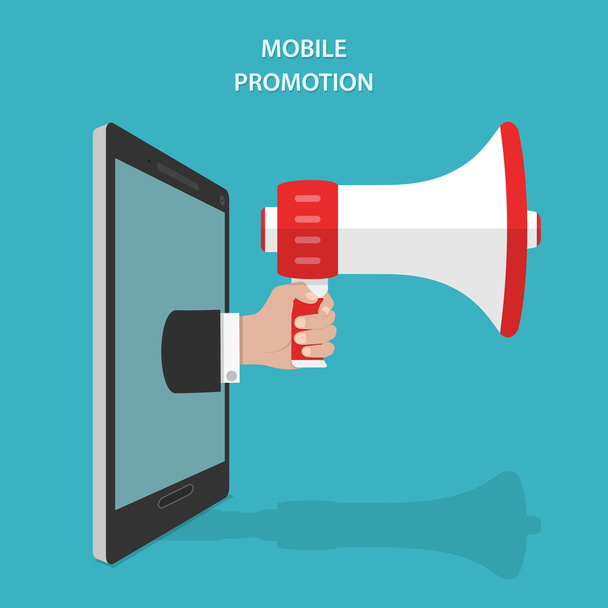 Mobile Promotion Flat Isometric Vector Concept. - Vector, Image