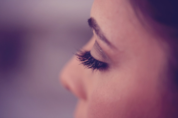 Eyelashes of a woman - Foto, afbeelding