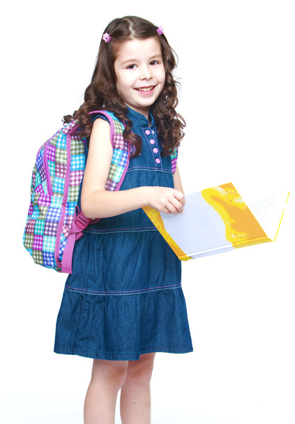 Girl with backpack - Foto, Imagem