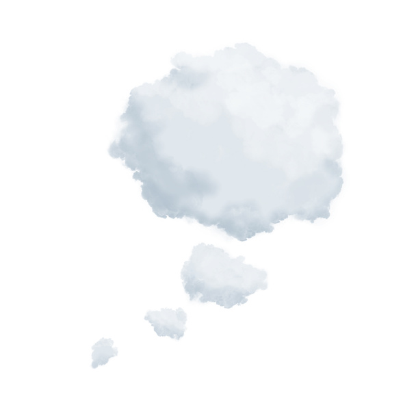 Мысль пузырь облака изолированы на белый
 - Фото, изображение