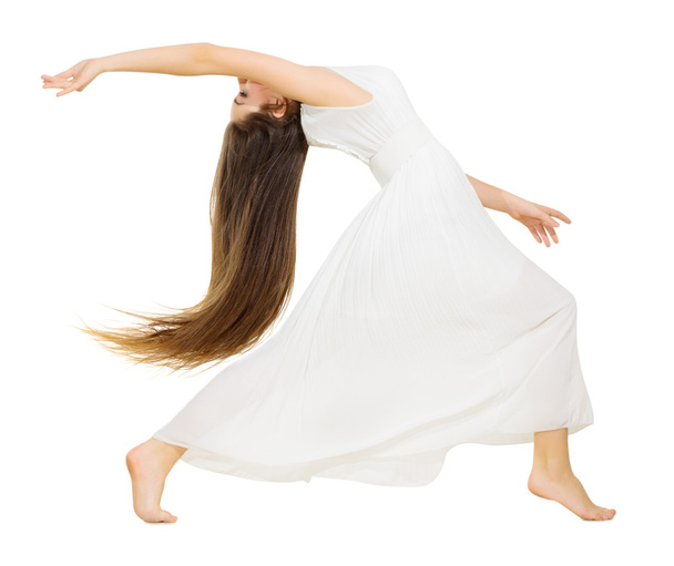 Dancing girl in white dress - Foto, Bild