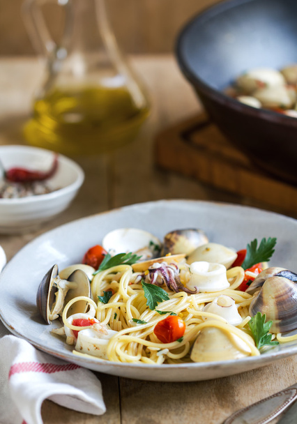 Spagetti deniz ürünleri - Fotoğraf, Görsel